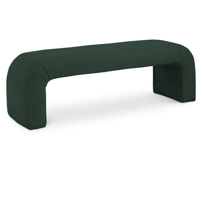 Niagara Green Boucle Fabric Bench