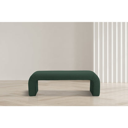 Niagara Green Boucle Fabric Bench