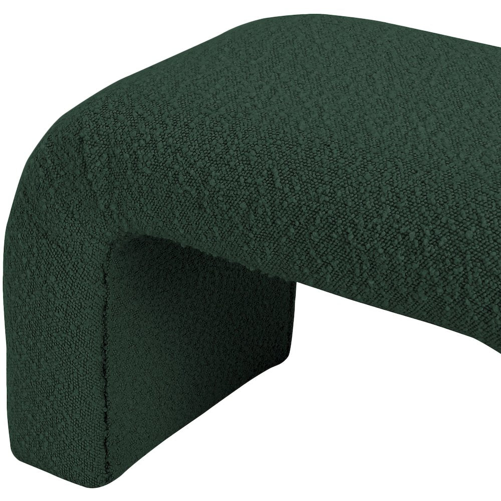 Niagara Green Boucle Fabric Bench