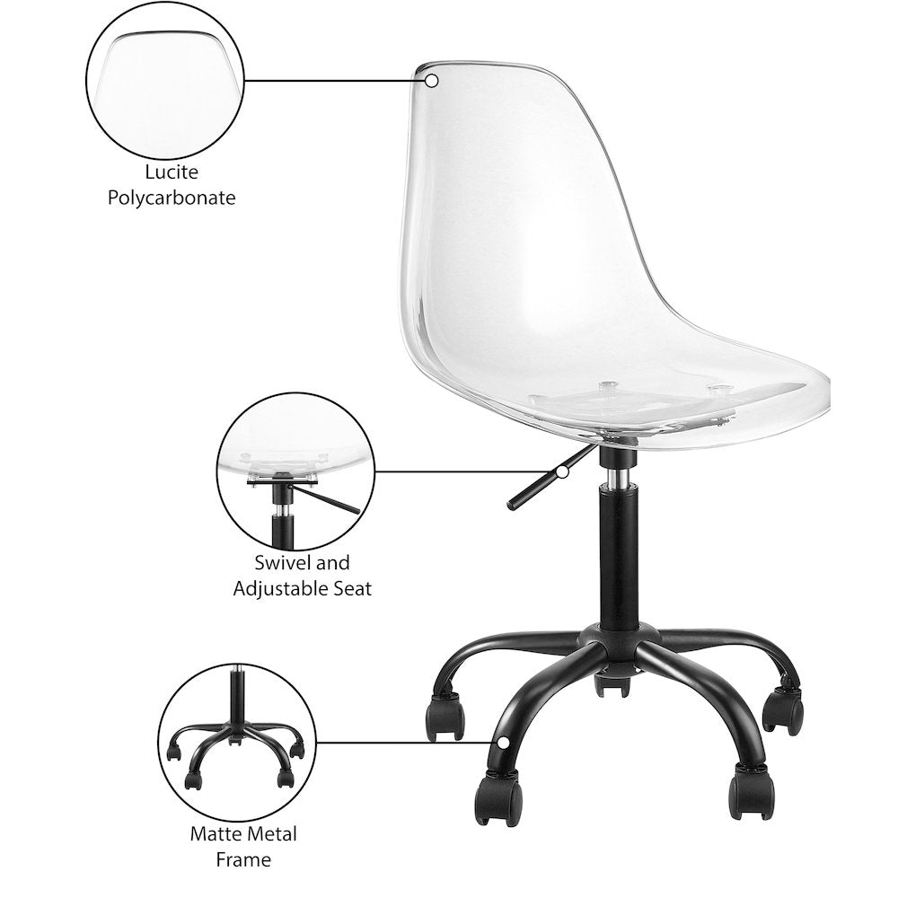 Clarion Matte Black Office Chair