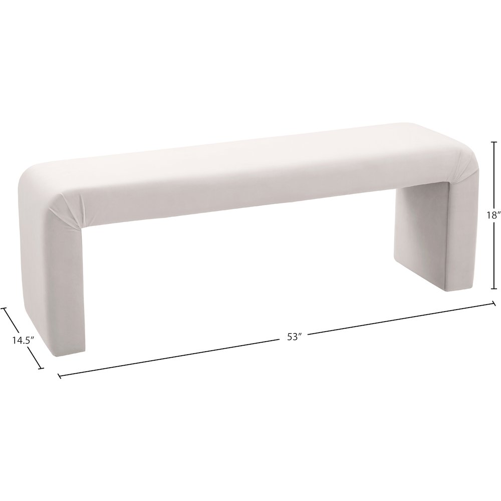 Minimalist Cream Velvet Bench