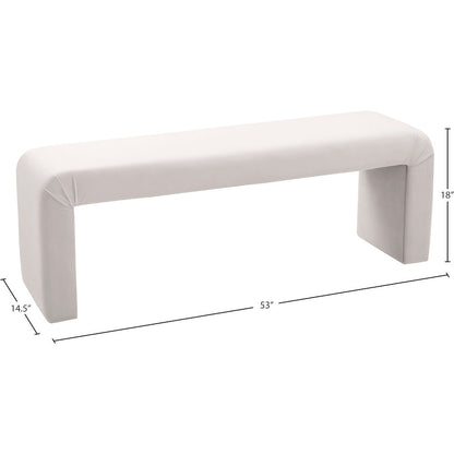 Minimalist Cream Velvet Bench