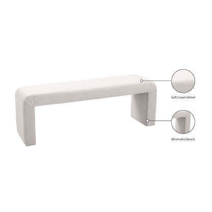 Minimalist Cream Velvet Bench