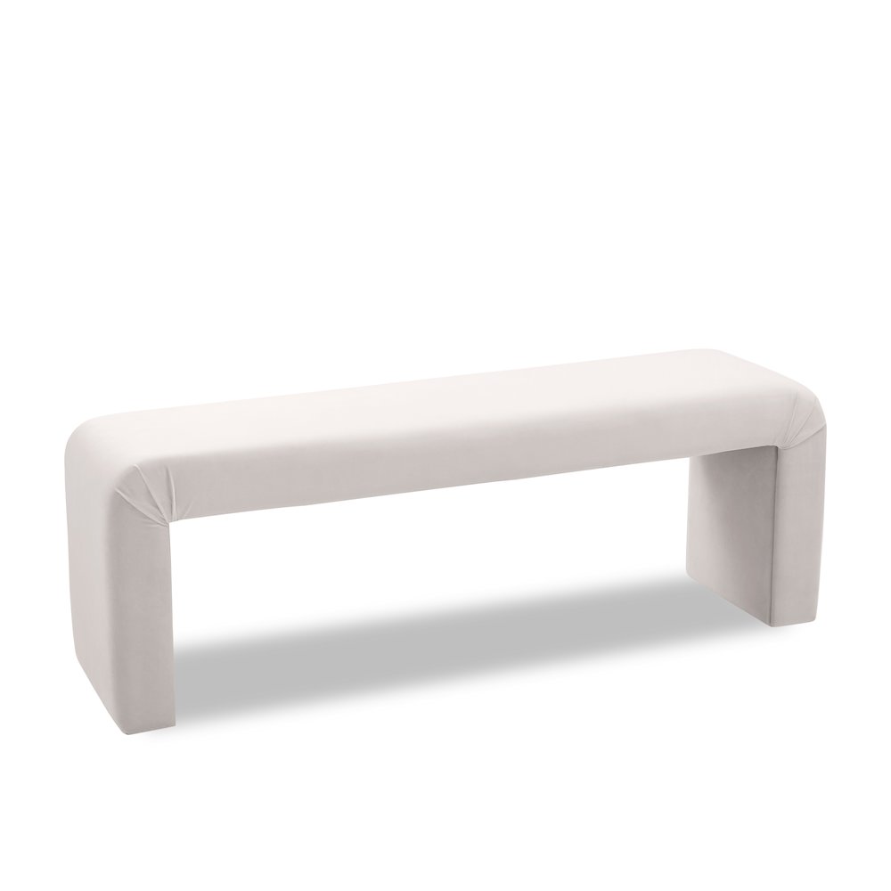 Minimalist Cream Velvet Bench
