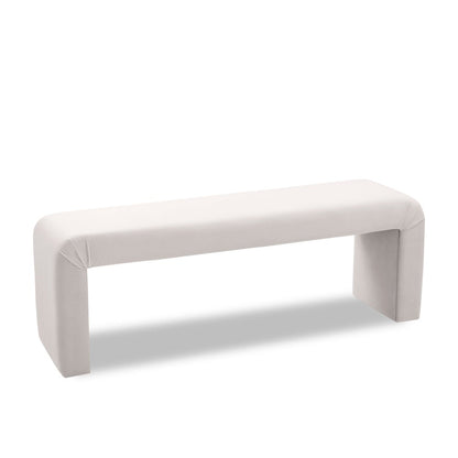 Minimalist Cream Velvet Bench