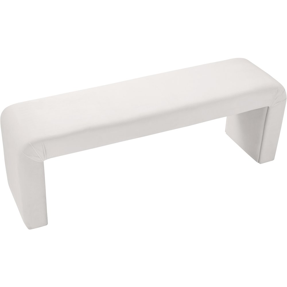 Minimalist Cream Velvet Bench