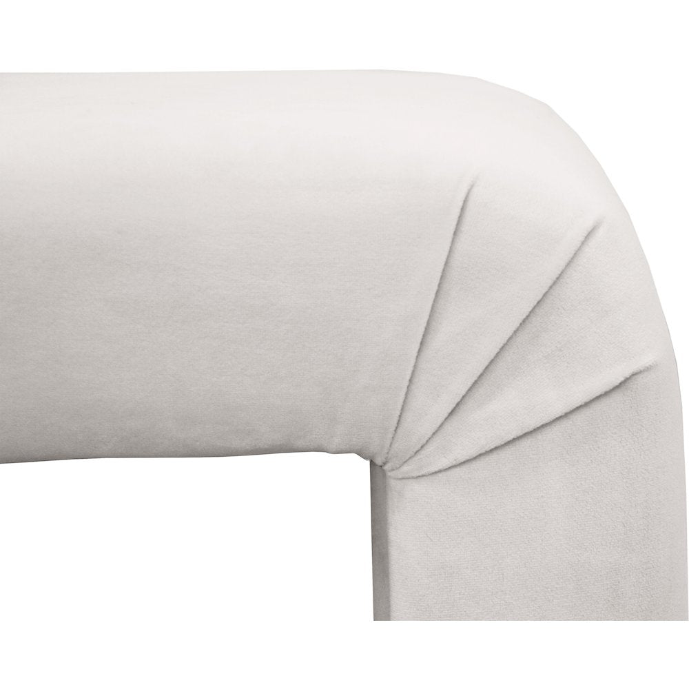 Minimalist Cream Velvet Bench