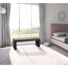 Minimalist Grey Velvet Bench