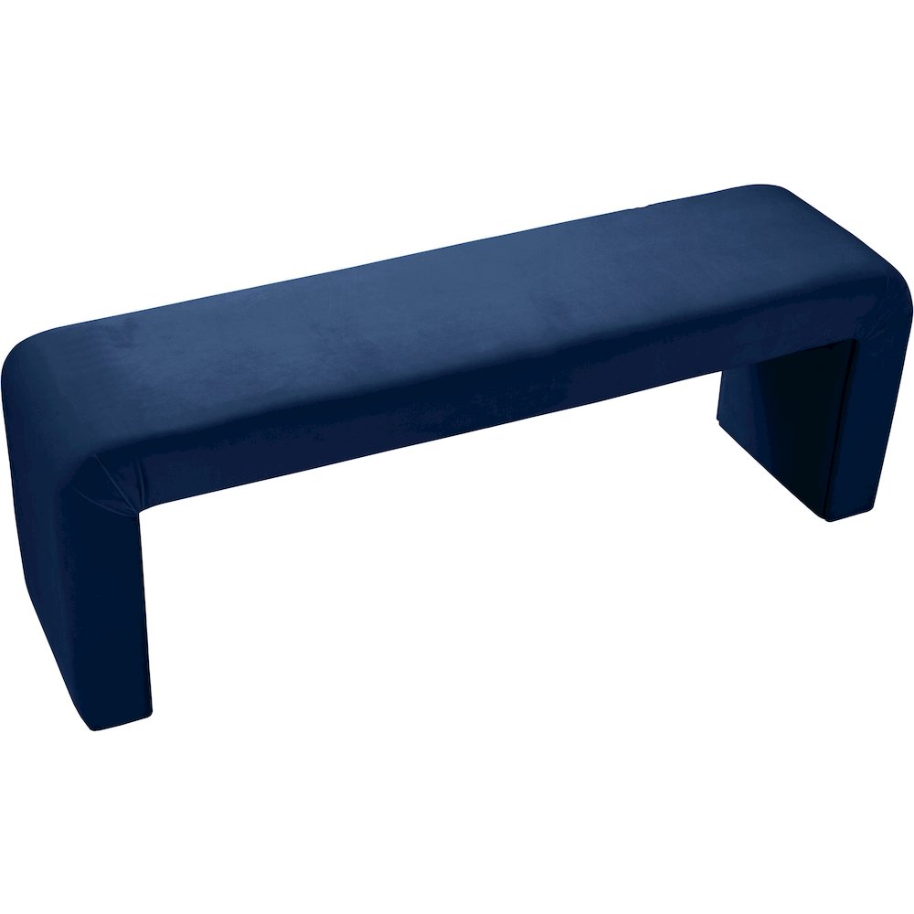 Minimalist Navy Velvet Bench