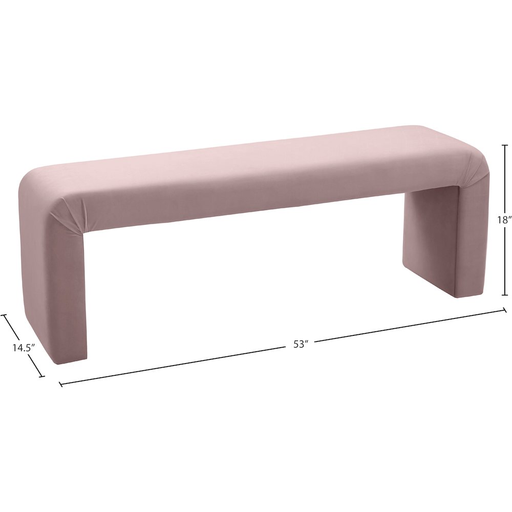 Minimalist Pink Velvet Bench