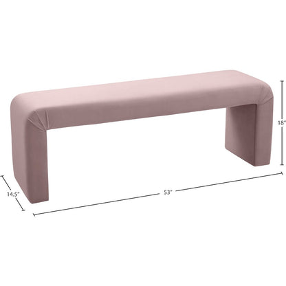 Minimalist Pink Velvet Bench
