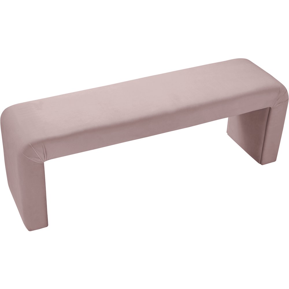 Minimalist Pink Velvet Bench