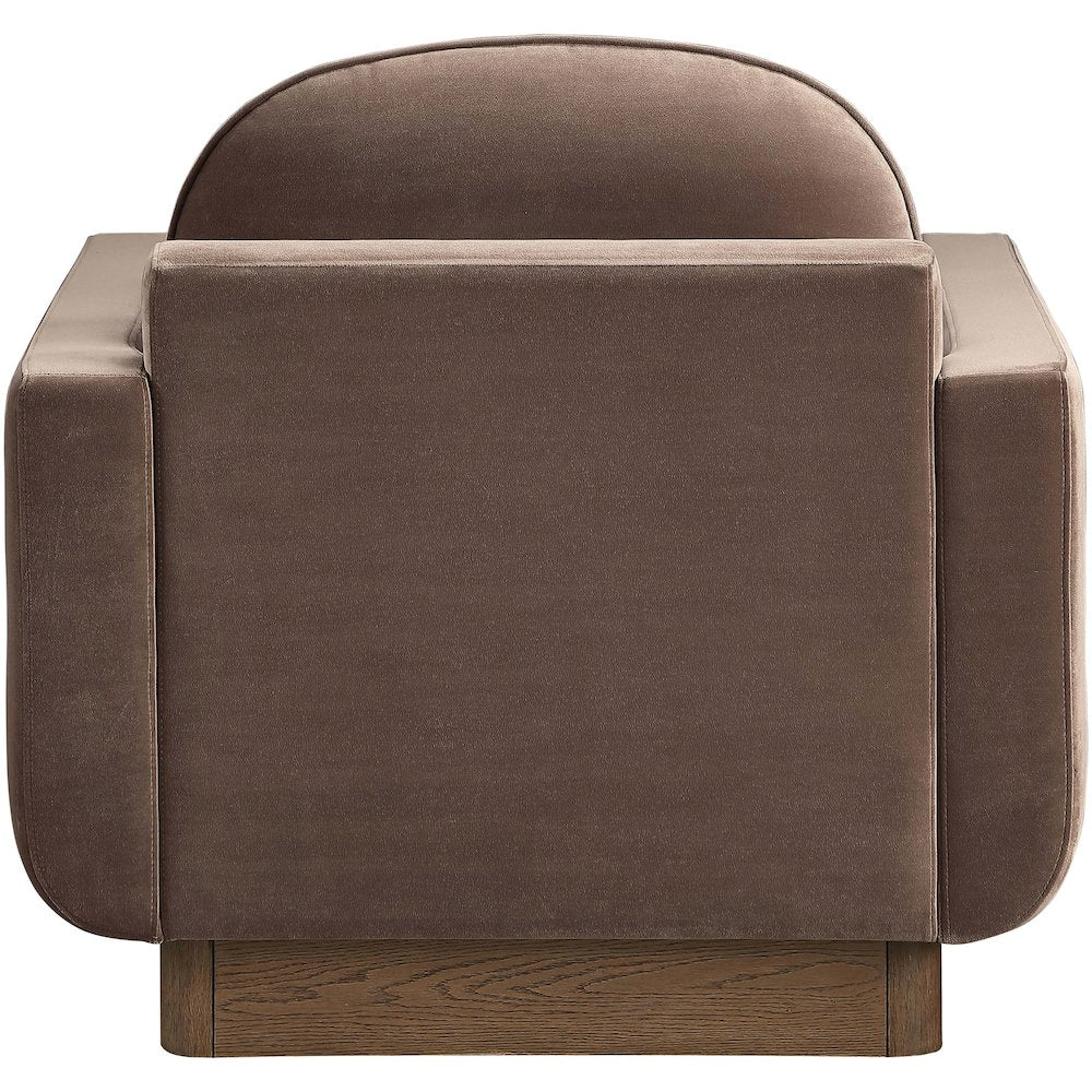 Diviento Brown Velvet Performance Fabric Upholstered Accent Chair