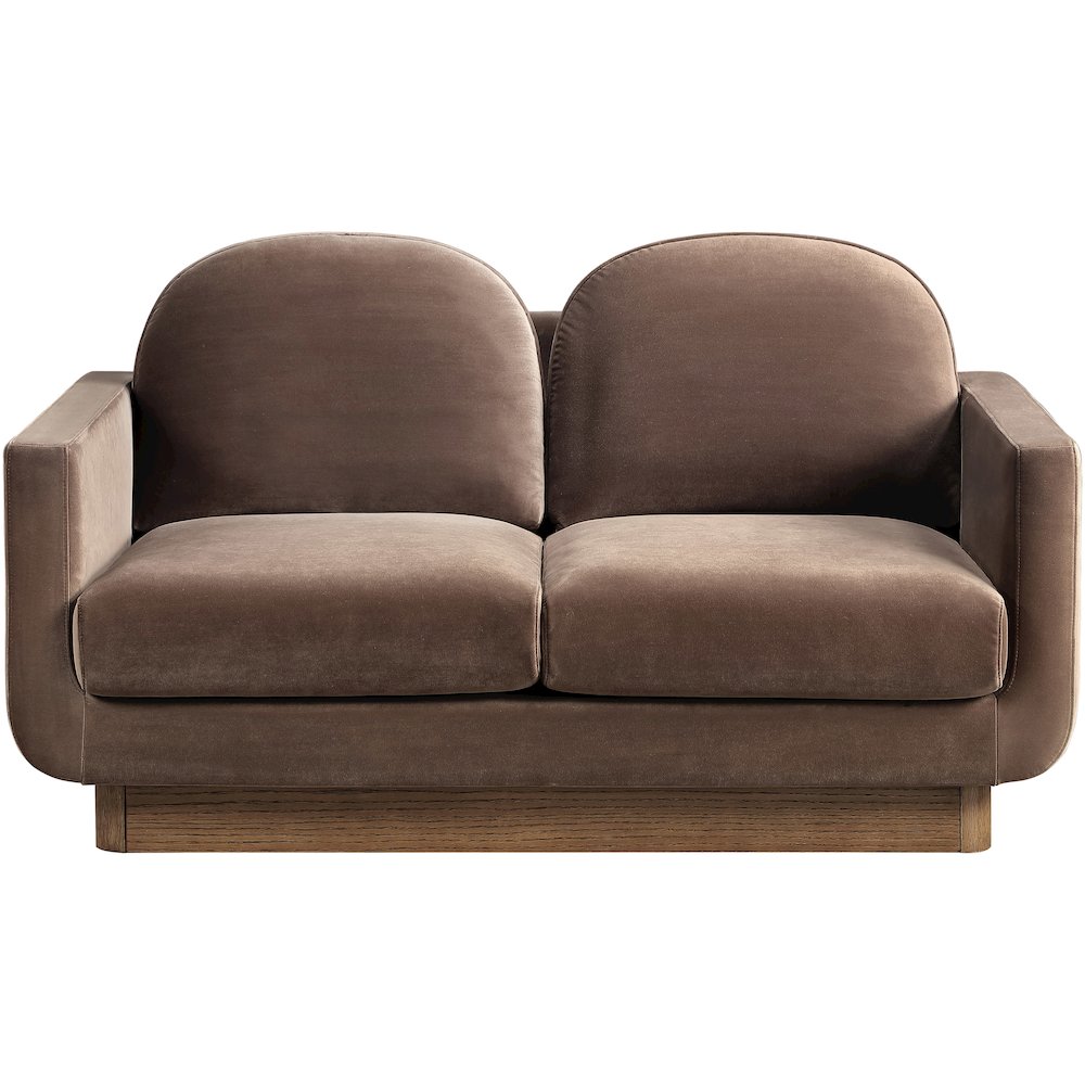 Diviento 63" Brown Velvet Performance Fabric Upholstered Loveseat
