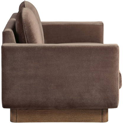 Diviento 63" Brown Velvet Performance Fabric Upholstered Loveseat
