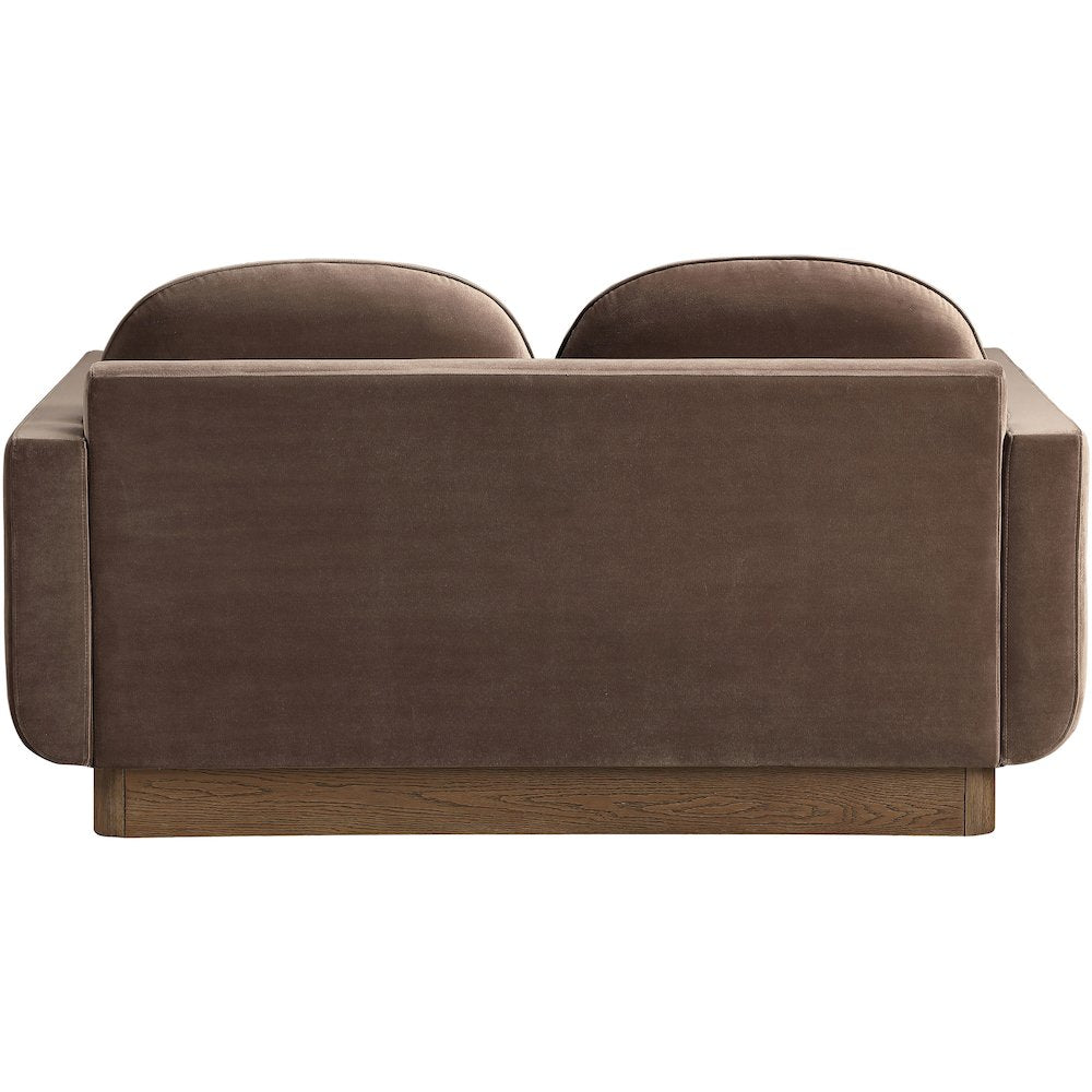 Diviento 63" Brown Velvet Performance Fabric Upholstered Loveseat
