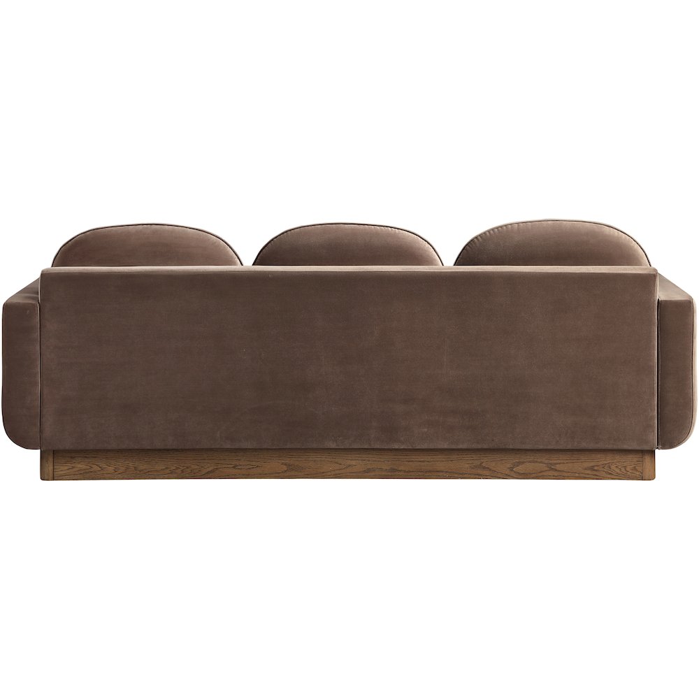 Diviento 89" Brown Velvet Performance Fabric Upholstered Sofa