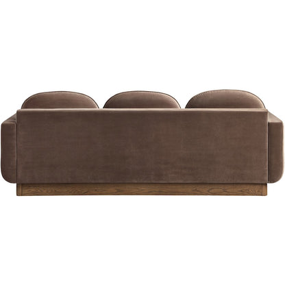 Diviento 89" Brown Velvet Performance Fabric Upholstered Sofa