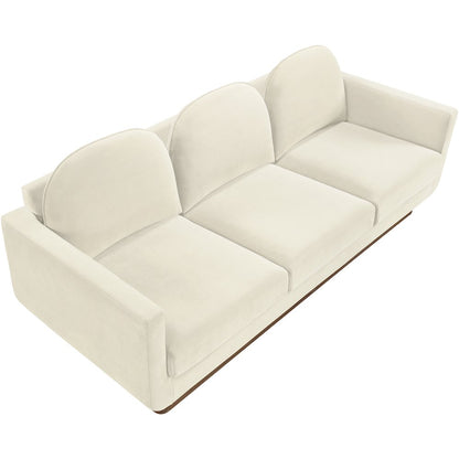 Diviento 89" Cream Velvet Performance Fabric Upholstered Sofa