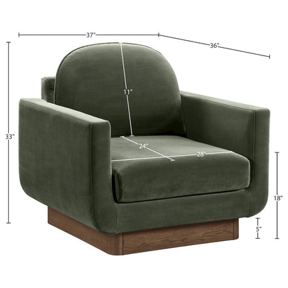 Diviento Green Velvet Performance Fabric Upholstered Accent Chair