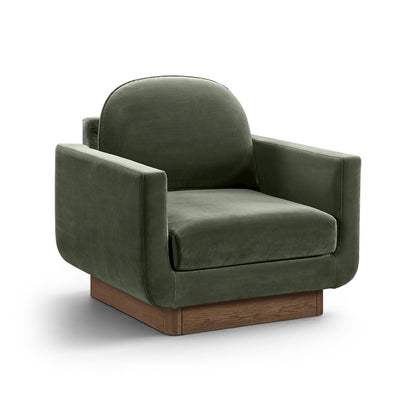 Diviento Green Velvet Performance Fabric Upholstered Accent Chair