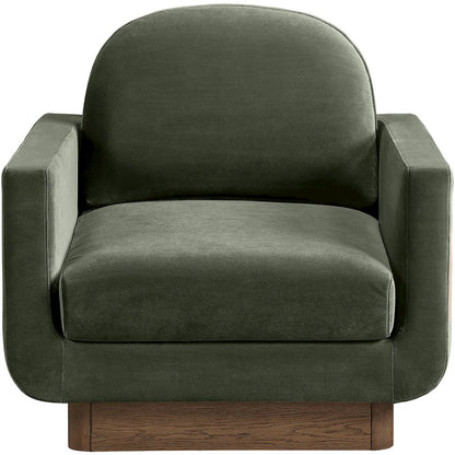 Diviento Green Velvet Performance Fabric Upholstered Accent Chair