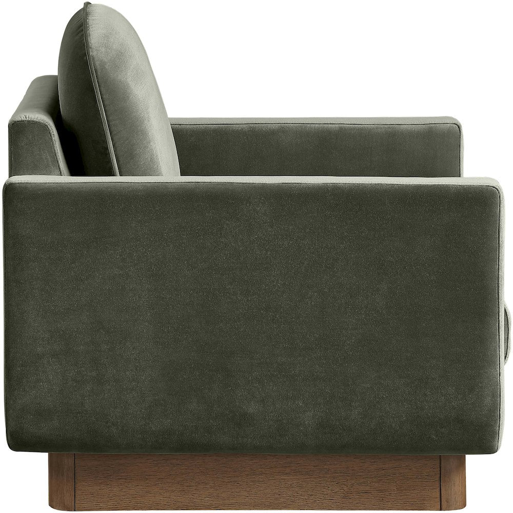 Diviento Green Velvet Performance Fabric Upholstered Accent Chair