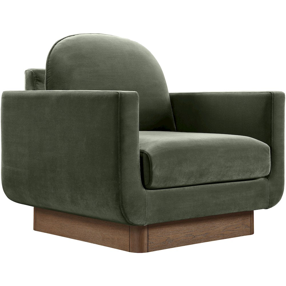 Diviento Green Velvet Performance Fabric Upholstered Accent Chair