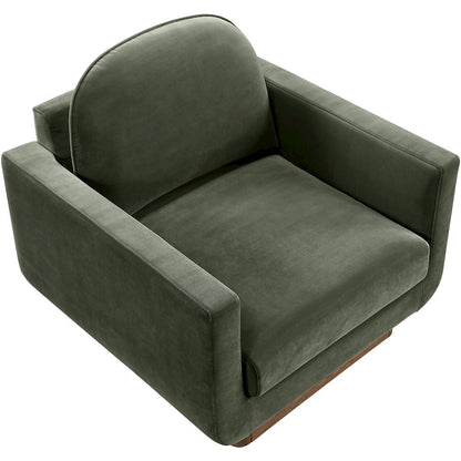 Diviento Green Velvet Performance Fabric Upholstered Accent Chair