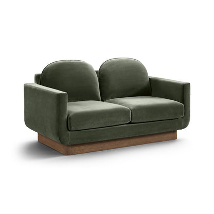 Diviento 63" Green Velvet Performance Fabric Upholstered Loveseat
