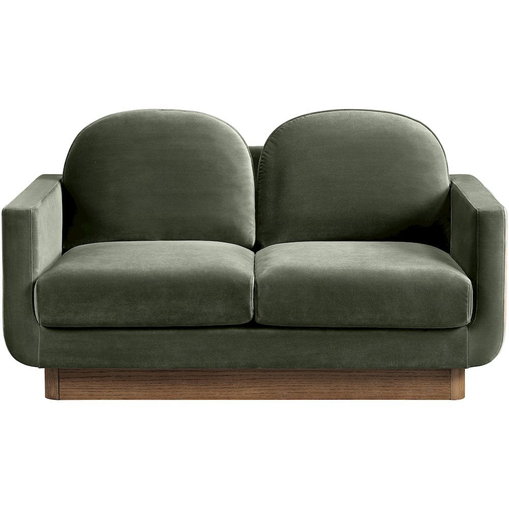 Diviento 63" Green Velvet Performance Fabric Upholstered Loveseat