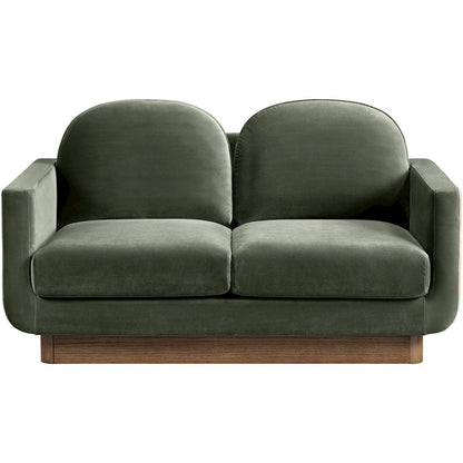 Diviento 63" Green Velvet Performance Fabric Upholstered Loveseat