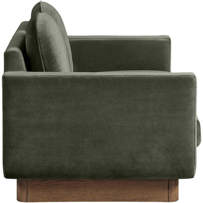 Diviento 63" Green Velvet Performance Fabric Upholstered Loveseat