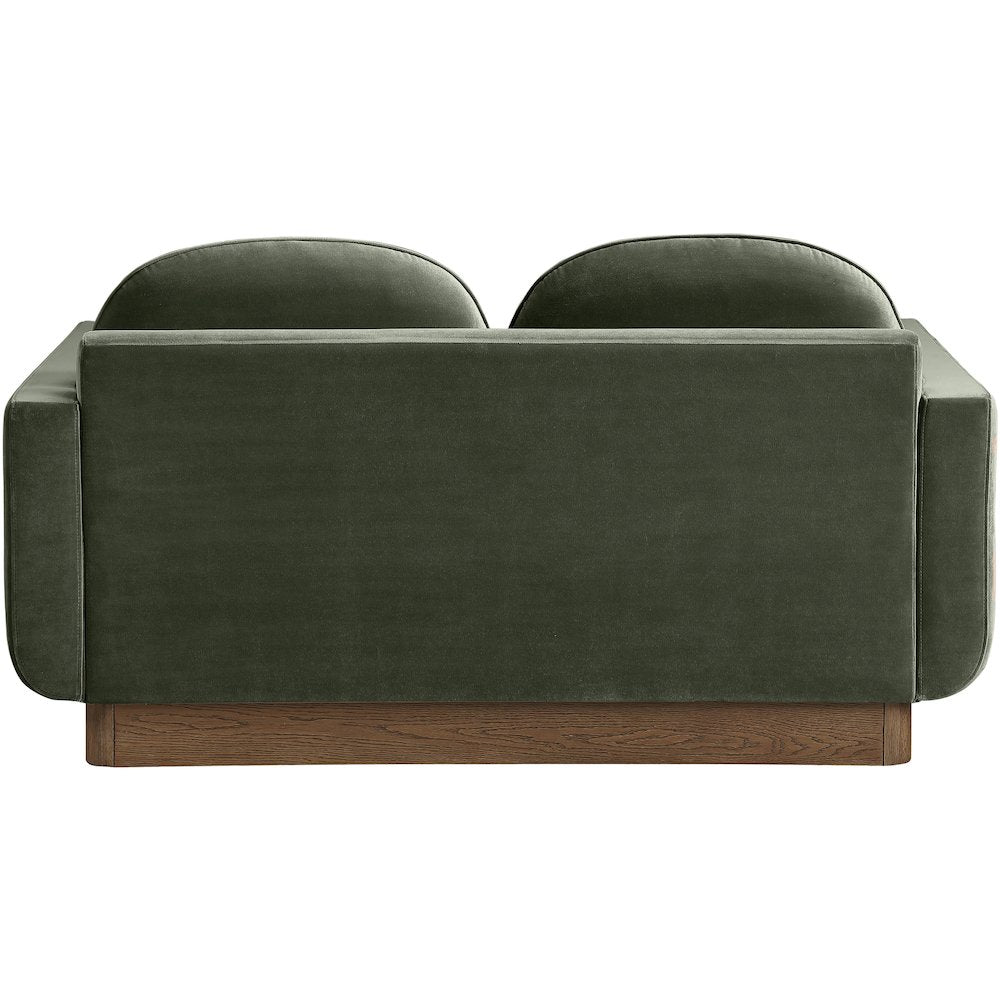 Diviento 63" Green Velvet Performance Fabric Upholstered Loveseat