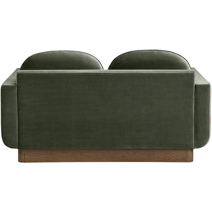 Diviento 63" Green Velvet Performance Fabric Upholstered Loveseat