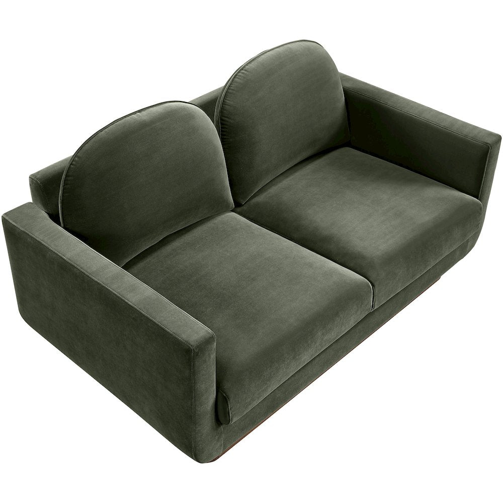 Diviento 63" Green Velvet Performance Fabric Upholstered Loveseat