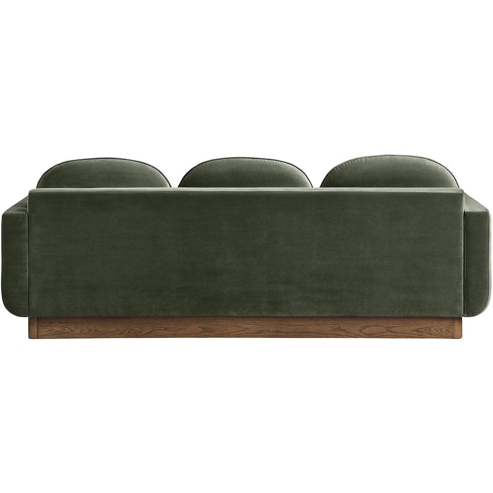 Diviento 89" Green Velvet Performance Fabric Upholstered Sofa