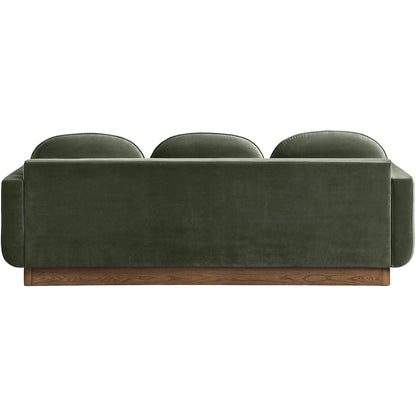 Diviento 89" Green Velvet Performance Fabric Upholstered Sofa