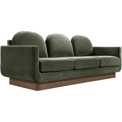 Diviento 89" Green Velvet Performance Fabric Upholstered Sofa
