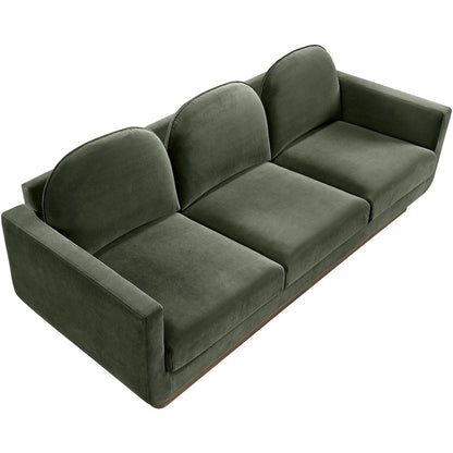 Diviento 89" Green Velvet Performance Fabric Upholstered Sofa