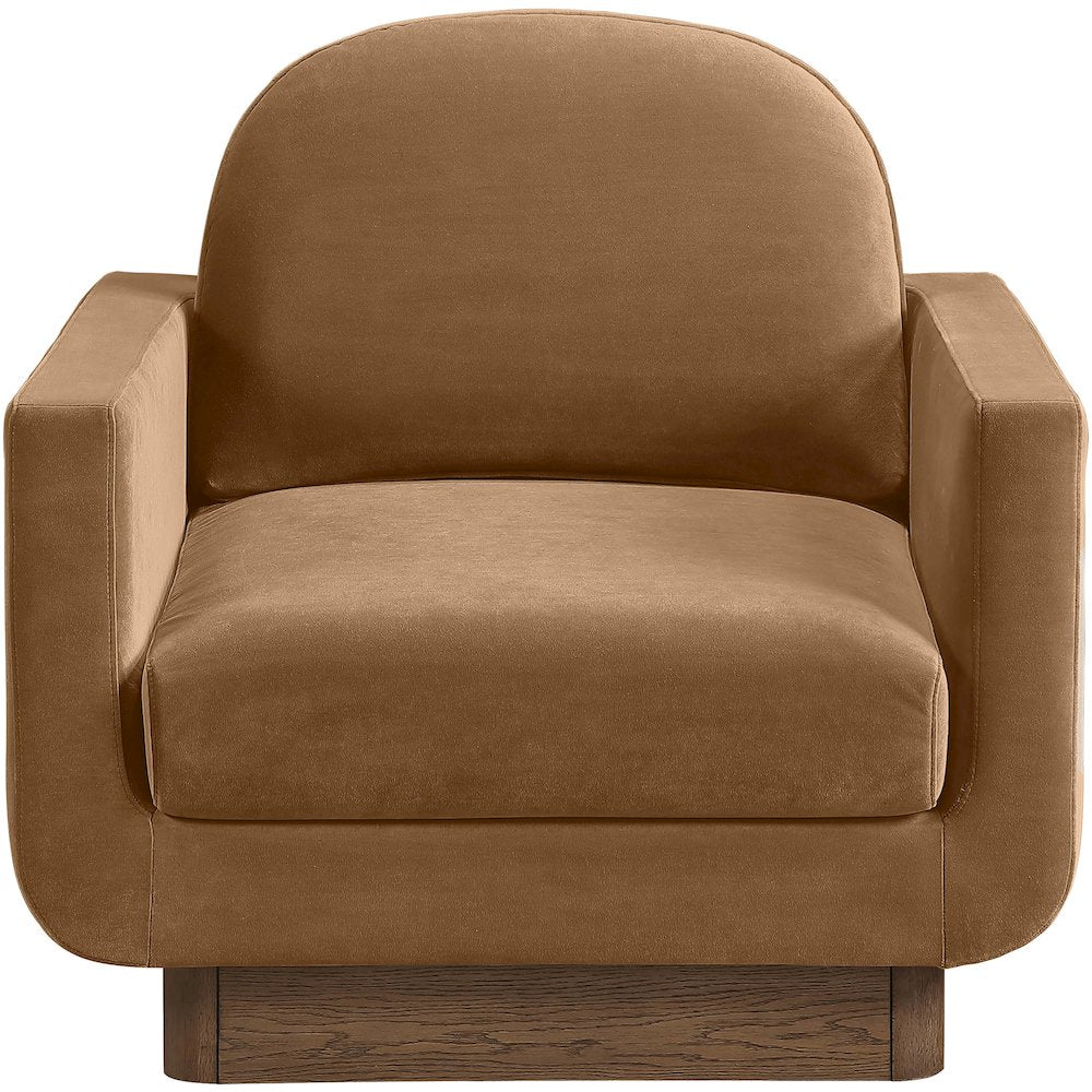 Diviento Saddle Velvet Performance Fabric Upholstered Accent Chair