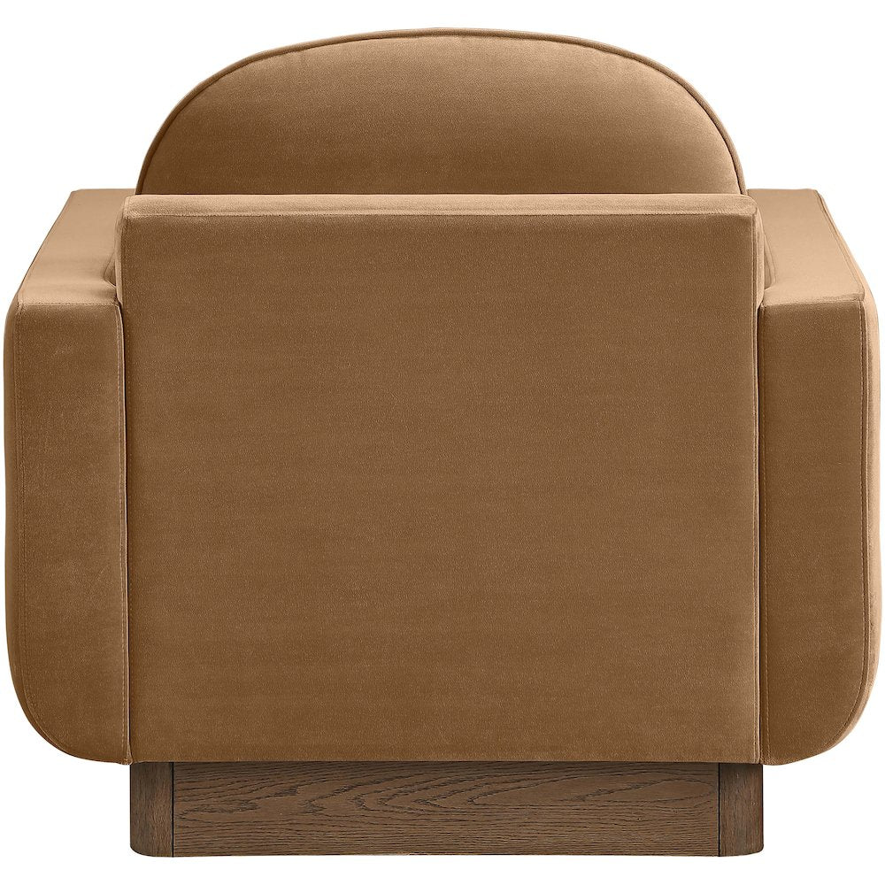 Diviento Saddle Velvet Performance Fabric Upholstered Accent Chair
