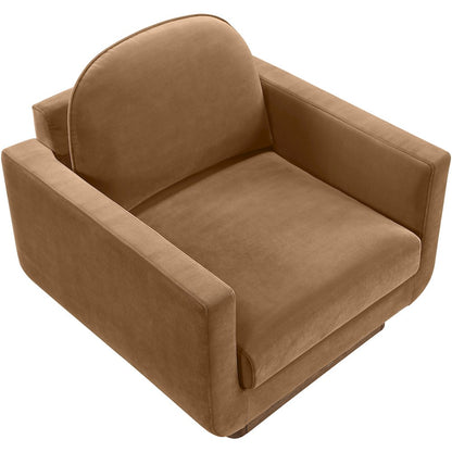 Diviento Saddle Velvet Performance Fabric Upholstered Accent Chair