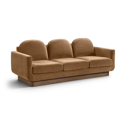 Diviento 89" Saddle Velvet Performance Fabric Upholstered Sofa
