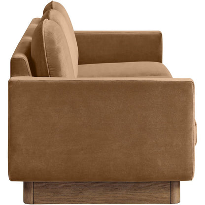 Diviento 89" Saddle Velvet Performance Fabric Upholstered Sofa