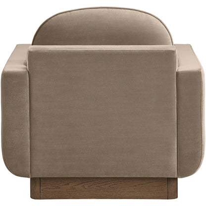 Diviento Taupe Velvet Performance Fabric Upholstered Accent Chair
