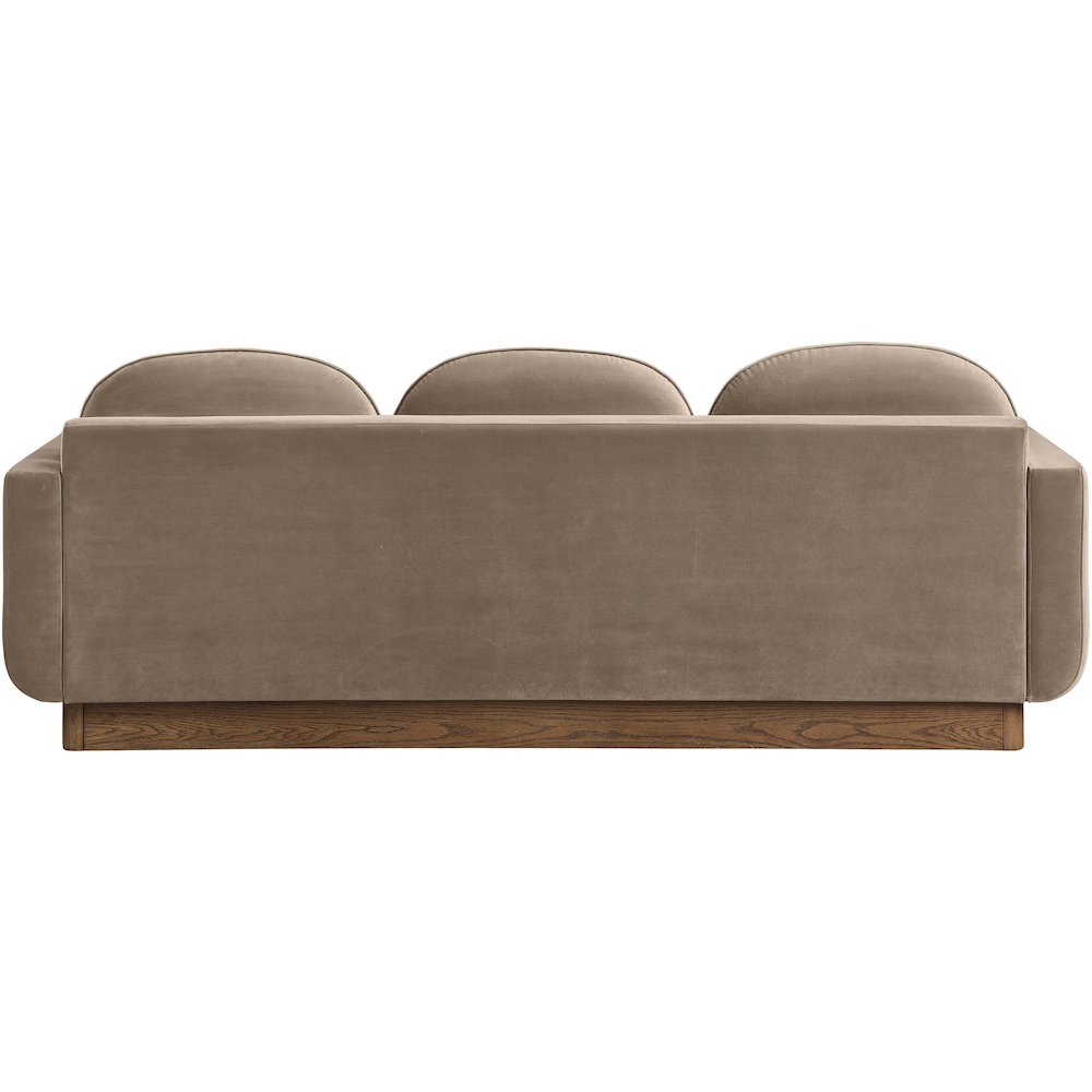 Diviento 89" Taupe Velvet Performance Fabric Upholstered Sofa