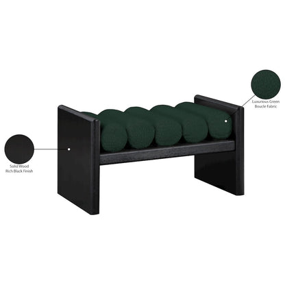 Waverly Green Boucle Fabric Bench