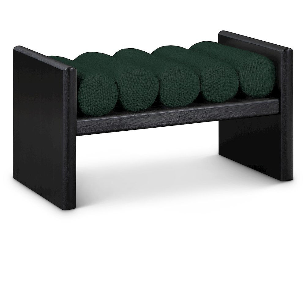 Waverly Green Boucle Fabric Bench