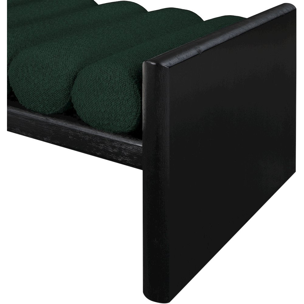 Waverly Green Boucle Fabric Bench